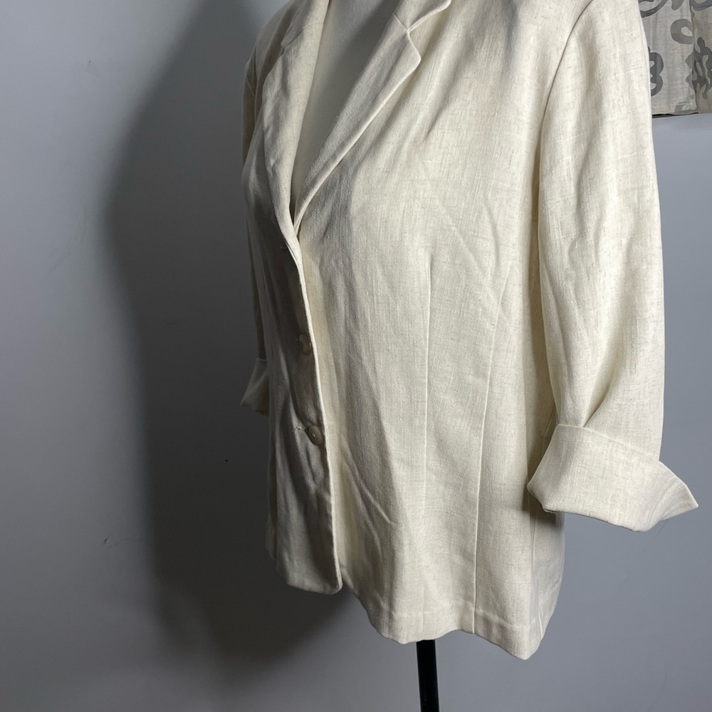 Ladies Plus Ivory Size Top Button Up By Sag Harbor Stretch Size 14 - Picture 7 of 15